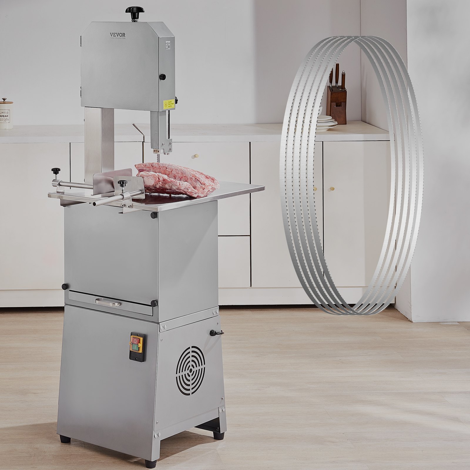 VEVOR 5 Stk. Knochen Sägemaschine Sägeblatt 2020 x 16 x 0,56 mm, Elektrische Knochenschneidemaschine Sägeblatt Kompatible Modelle SJY-F250BE, Harte Knochen, Gefrorenes Fleisch, Fisch usw.