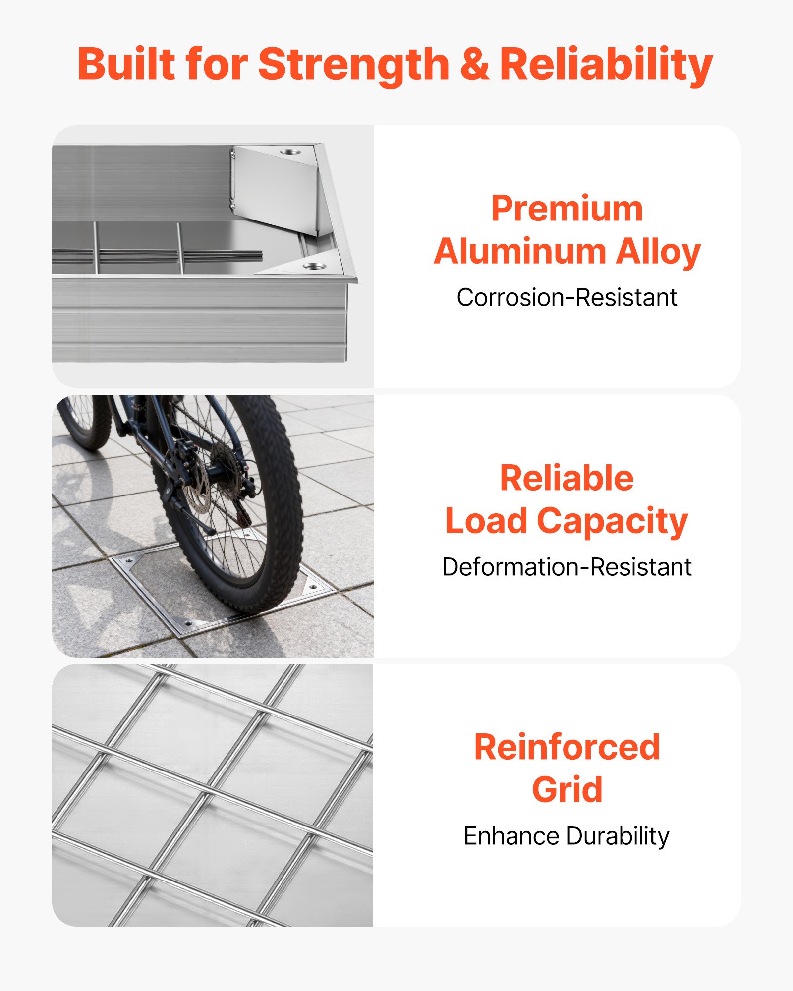 VEVOR Schachtabdeckung mit Rahmen 30 x 30 cm, Unsichtbarer Schachtdeckel Auspflasterbarer Klärgrubendeckel aus Aluminiumlegierung für Integrierten Abflusskanal auf Gehwegen in Gärten auf Terrasse