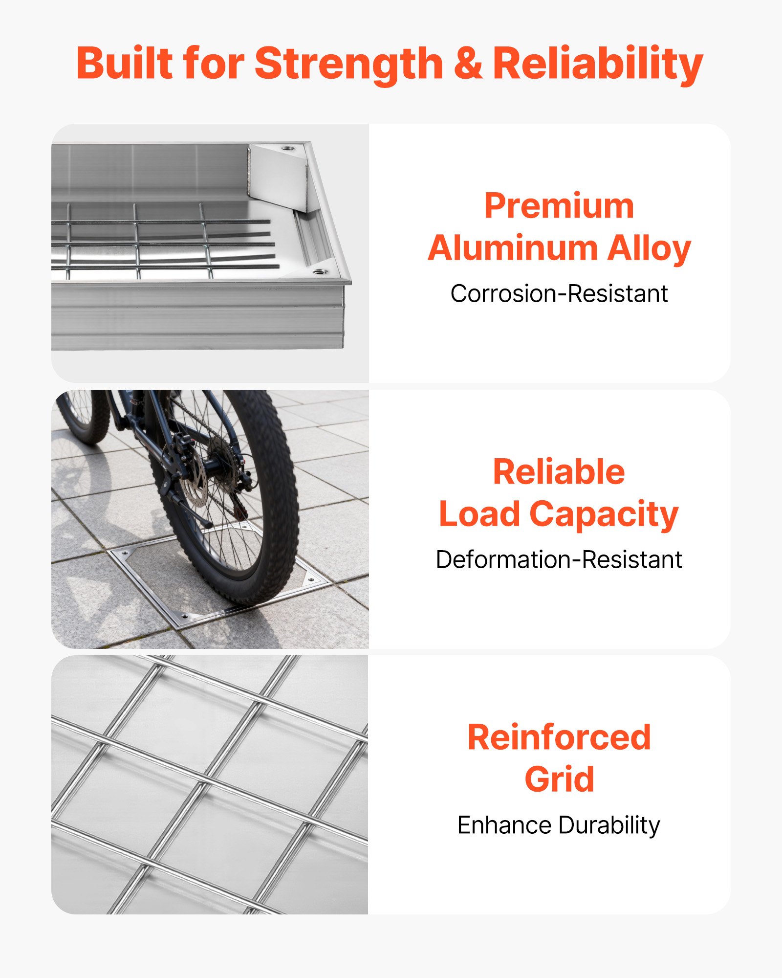 VEVOR Schachtabdeckung mit Rahmen 40 x 40 cm, Unsichtbarer Schachtdeckel Auspflasterbarer Klärgrubendeckel aus Aluminiumlegierung für Integrierten Abflusskanal auf Gehwegen in Gärten auf Terrasse