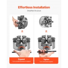 VEVOR φ160mm 6-Backen-Drehfutter Spannfutter mit D1-4 Cam Lock-Trägerplatte