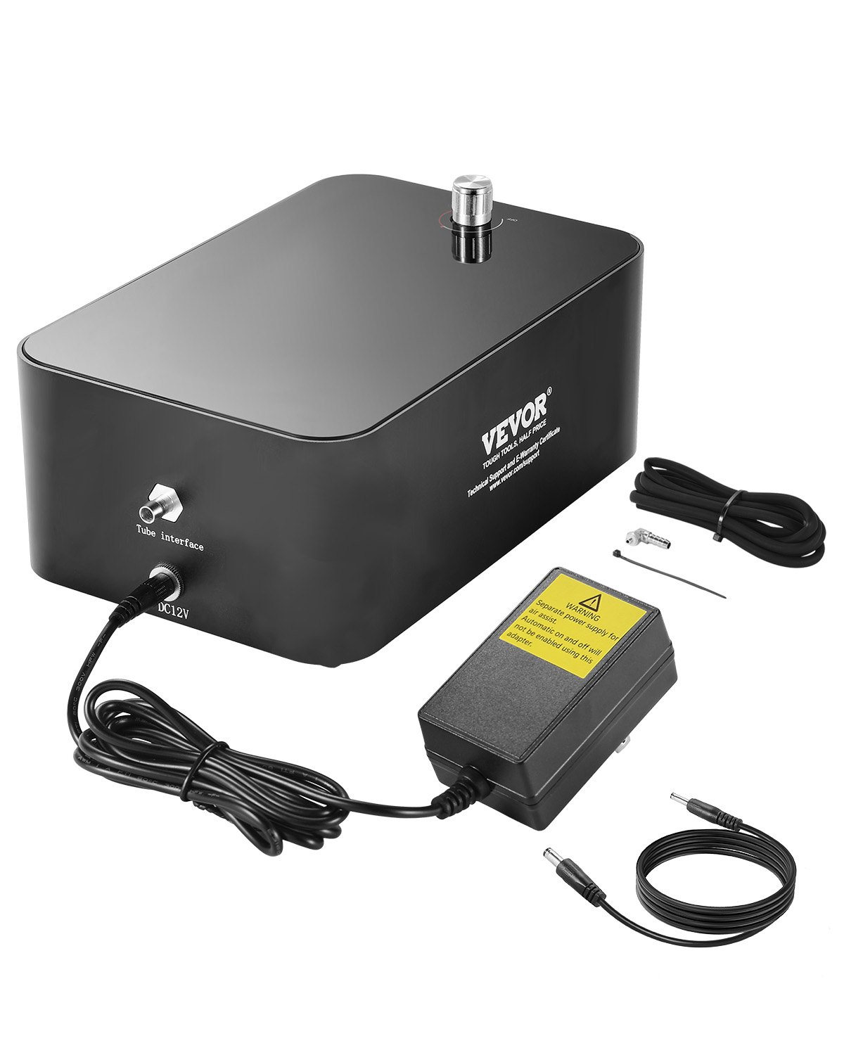 VEVOR Luftassistent für Lasergravierer, einstellbarer Luftstrom von 50 L/min, Air Assist-Pumpenset, beseitigt Rauch & Staub, reduziert Oberflächentemperatur, schützt Laserlinse, Luftunterstützungsset