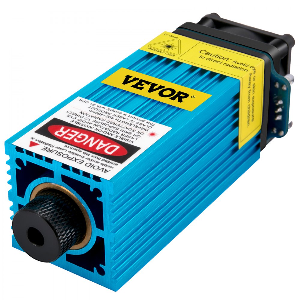 VEVOR CNC Lasermodul 15W, CNC-Laserkopf-Set, Brennbarer Justierbarer Laserkopf für Laser Graviermaschine, Gravur Laserkopf 12V 5A, Laserkopf-Graviermodul mit Brille, Laserwellenlänge 450 nm blau