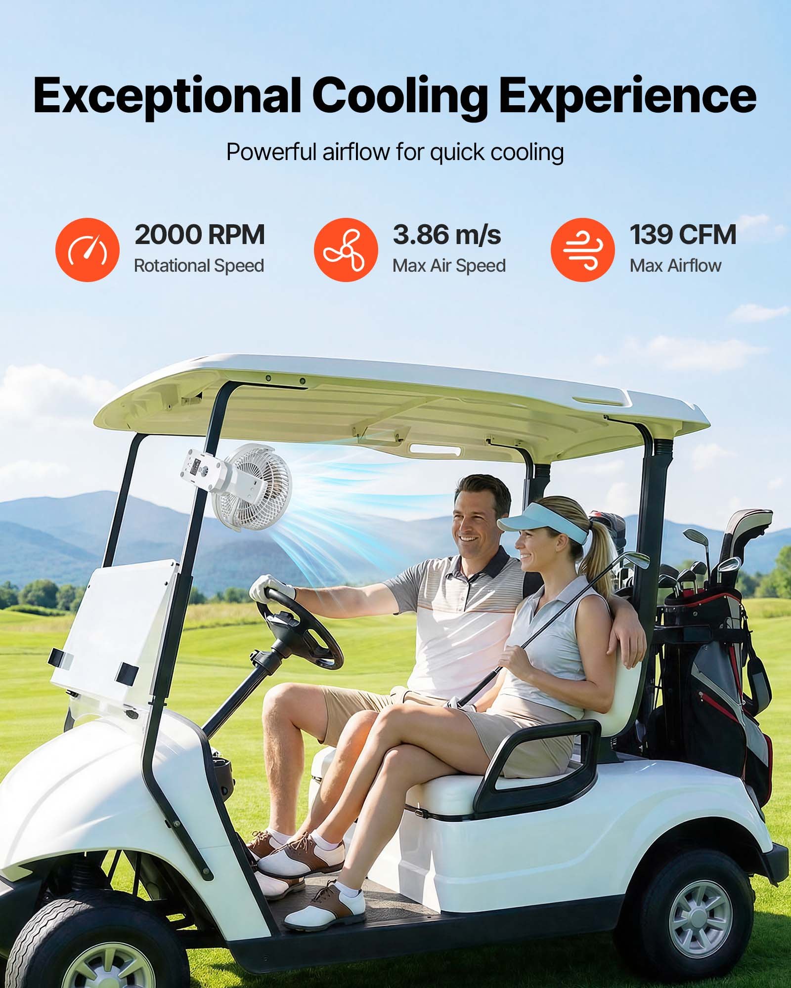 VEVOR Mini Ventilator mit Clip, Tischventilator mit USB-Anschluss, 3 Geschwindigkeitsstufen & Zirkulationsmodus, Umluftventilator für Schreibtisch, Golfwagen, Outdoor-Camping, Laufband, Büro, Weiß