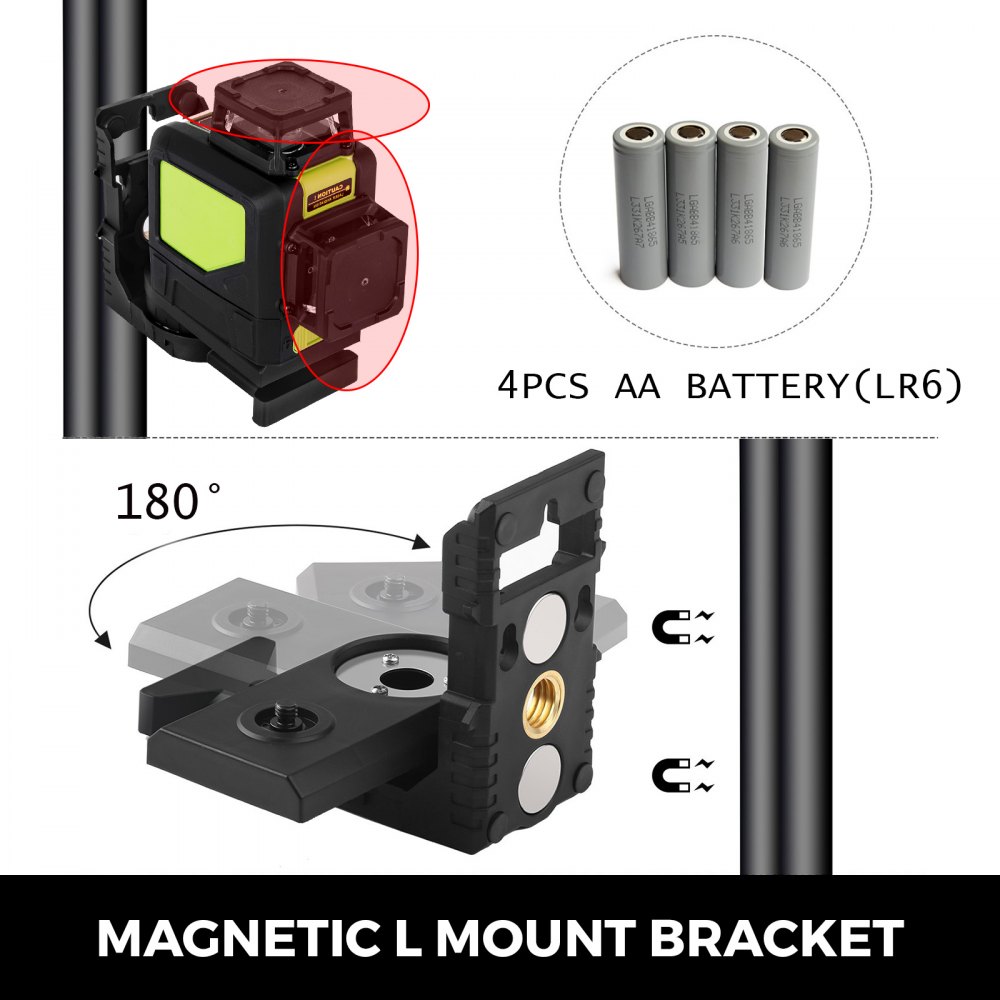 8 Linienlaser 360° Rotationslaser Baulaser Kreuzlinienlaser 3d Rot Strahl