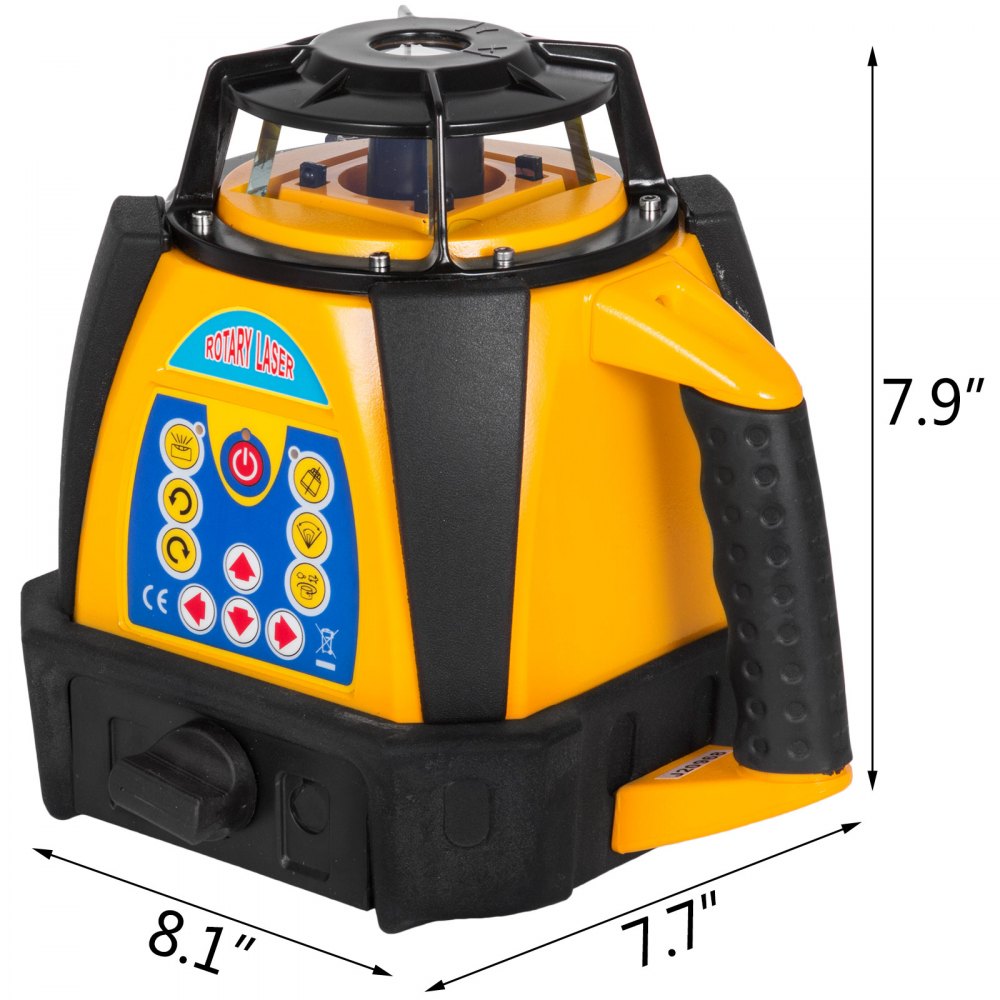 VEVOR Digitaler selbstnivellierender Rotationslaser-Kit Roter Strahl Präzise Konstruktion 500M Bereich mit Fernbedienung Empfänger