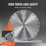 VEVOR Diamantsägeblatt, 14 Zoll/350 mm Betonsägeblatt nass oder trocken, 0,47 Zoll/12 mm Diamantsegmentsägeblatt mit flachen Zähnen, universeller Mittellochdurchmesser 1 Zoll/25,4 mm, für Beton, Zementplatten, Fliesen, Ziegel