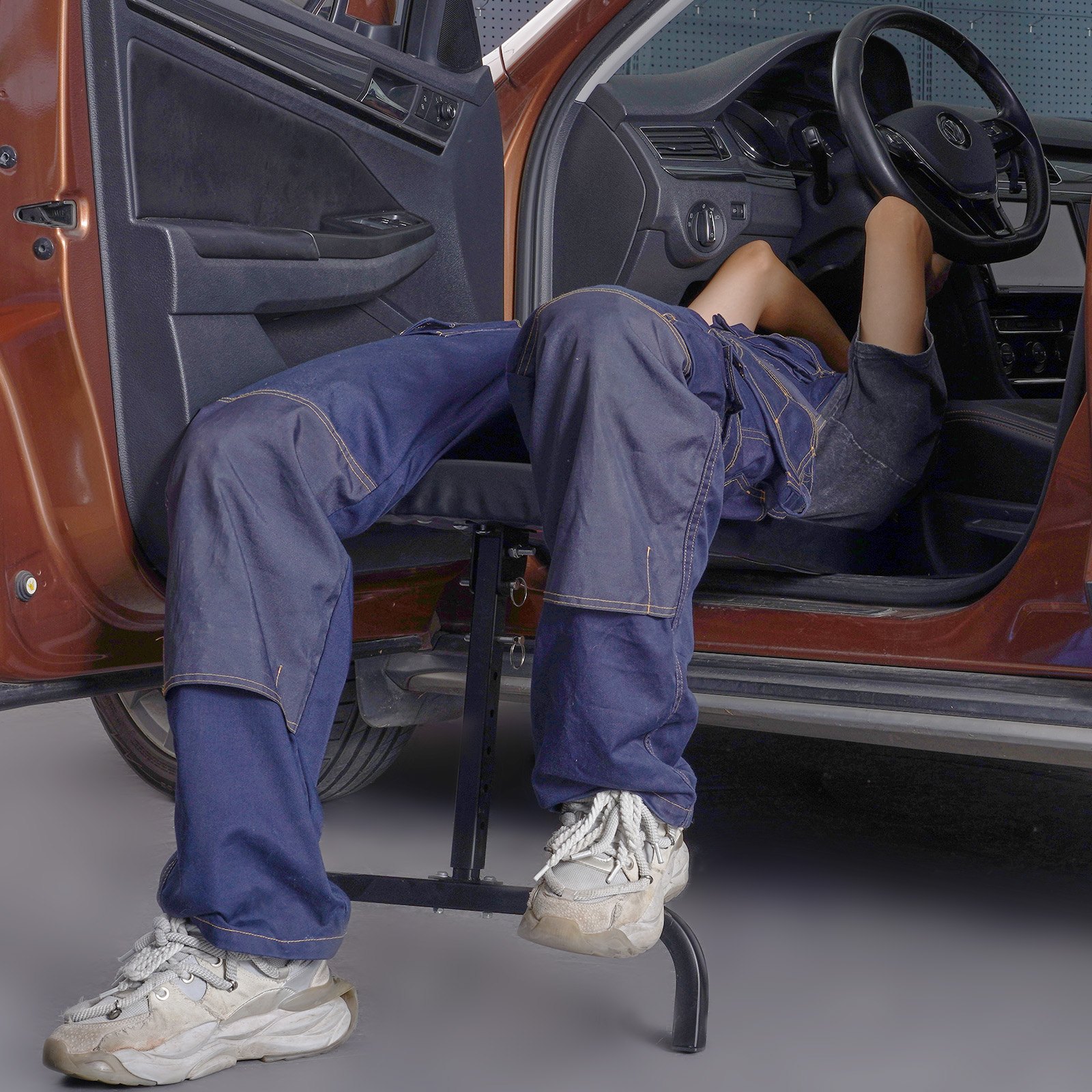 VEVOR Rollbrett Garagenrollbrett, 1016 mm, 150 kg Tragkraft, rollbares Rollbrett für Mechaniker und Garage, 515-695 mm höhenverstellbar, liegend oder aufrecht im Auto oder Lkw, für die Werkstatt