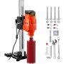 VEVOR Diamantkernbohrmaschine 4800 W Kernlochbohrmaschine 500 U/min Drehbar-Basis Betonkernbohrer 305 mm, Einlass aus reinem Kupfer, rostfrei langlebig und hohe Effizienz für Installationsbereiche