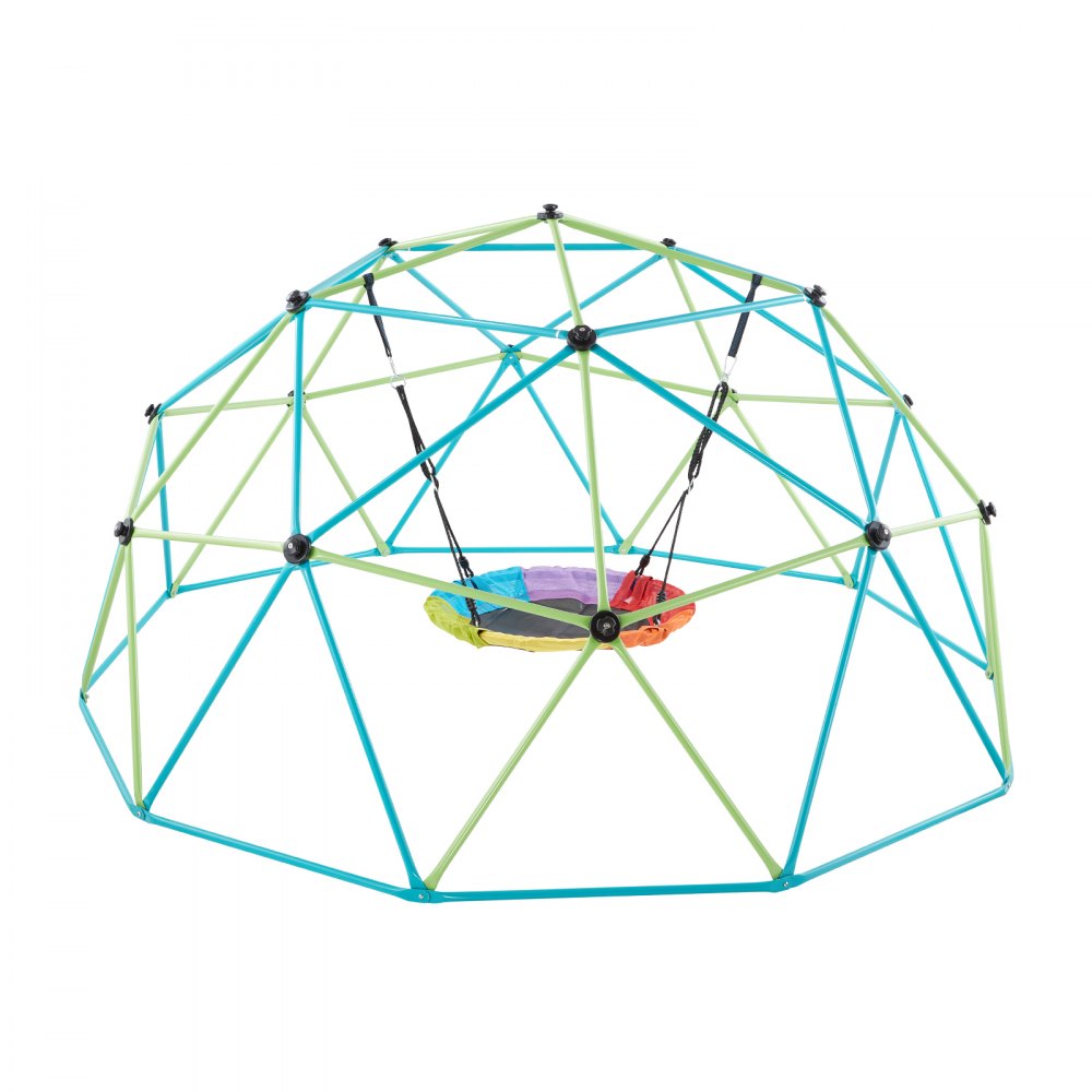 VEVOR Kletterkuppel geometrisches Klettergerüst (305 cm breit) mit Tellerschaukel, 453 kg belastbares Klettergerüst, Klettergerät für Kinder von 3 bis 10 Jahren Gartenspielzeug Spielplatz