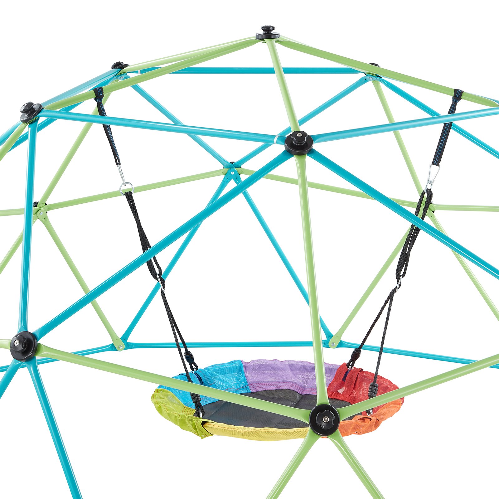 VEVOR Kletterkuppel geometrisches Klettergerüst (305 cm breit) mit Tellerschaukel, 453 kg belastbares Klettergerüst, Klettergerät für Kinder von 3 bis 10 Jahren Gartenspielzeug Spielplatz