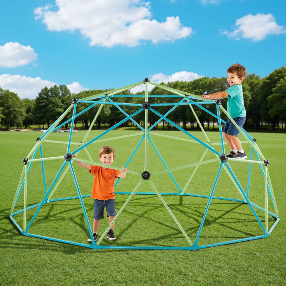 VEVOR Kletterkuppel geometrisches Klettergerüst (305 cm breit) mit Handschuhen & 2 Basketbällen, 453 kg belastbares Klettergerüst, Klettergerät für Kinder von 3 bis 10 Jahren Gartenspielzeug