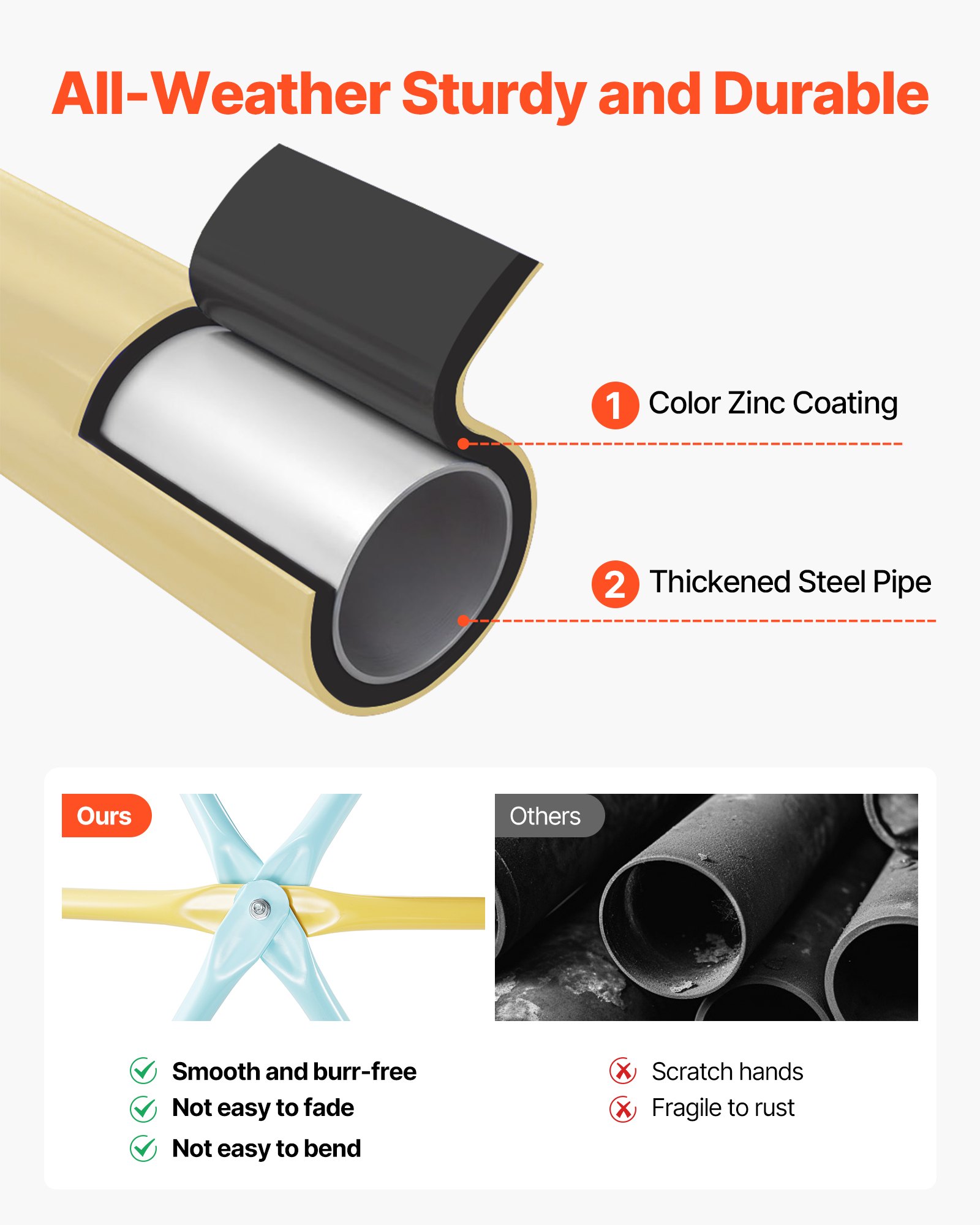 VEVOR Kletterkuppel geometrisches Klettergerüst mit 2 Basketbällen & Netz (305 cm), 453 kg belastbares Klettergerüst, Klettergerät für Kinder von 3 bis 10 Jahren Gartenspielzeug Spielplatz