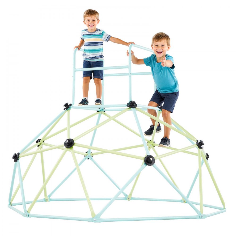 VEVOR Kletterkuppel geometrisches Klettergerüst (183 cm) breit, 270 kg belastbares Klettergerüst, Klettergerät für Kinder von 3 bis 10 Jahren Gartenspielzeug Spielplatz blau + grün