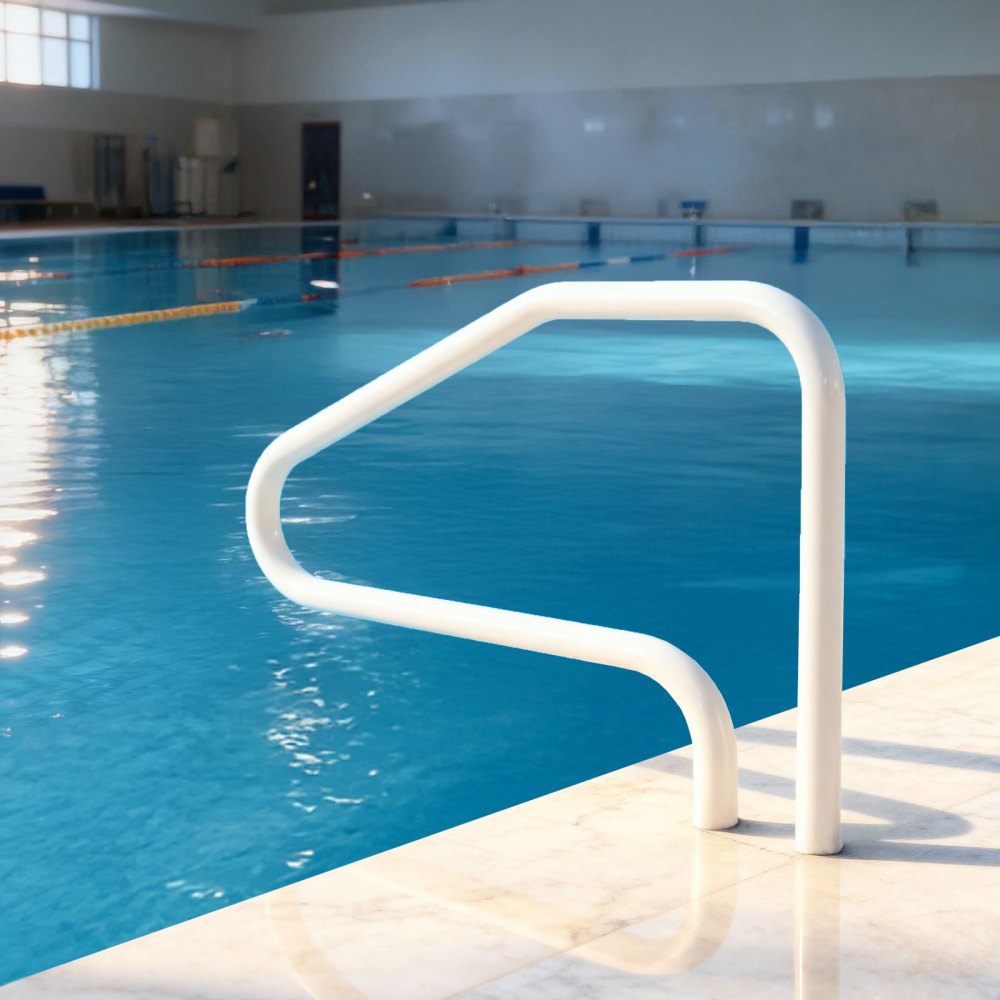 VEVOR Schwimmbad Handlauf, 1220x48x813 mm, 100 kg Tragfähigkeit, Pool Haltegriff aus Edelstahl, nahtlos geschweißt, Einbau-/Sockelmontage, Einstiegshilfe für Poolbereiche, Wasserparks, Spa-Zentren