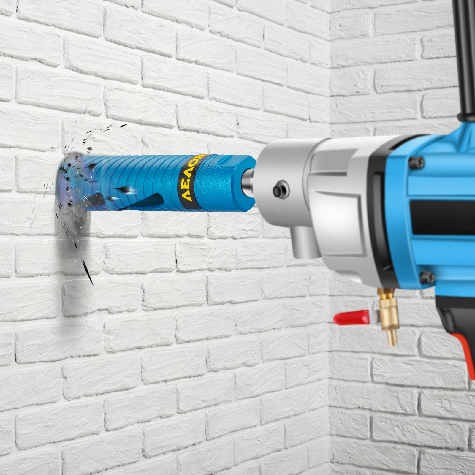 VEVOR Trockenkernbohrer, 1,5 Zoll / 38,1 mm Durchmesser, 5/8 Zoll-11 Gewinde, 9,5 Zoll / 241,3 mm Tiefe, Diamantbohrwerkzeug mit Führungsbohrer und 4,5 Zoll Klinge, Lochsägen-Bits für Mauerwerk