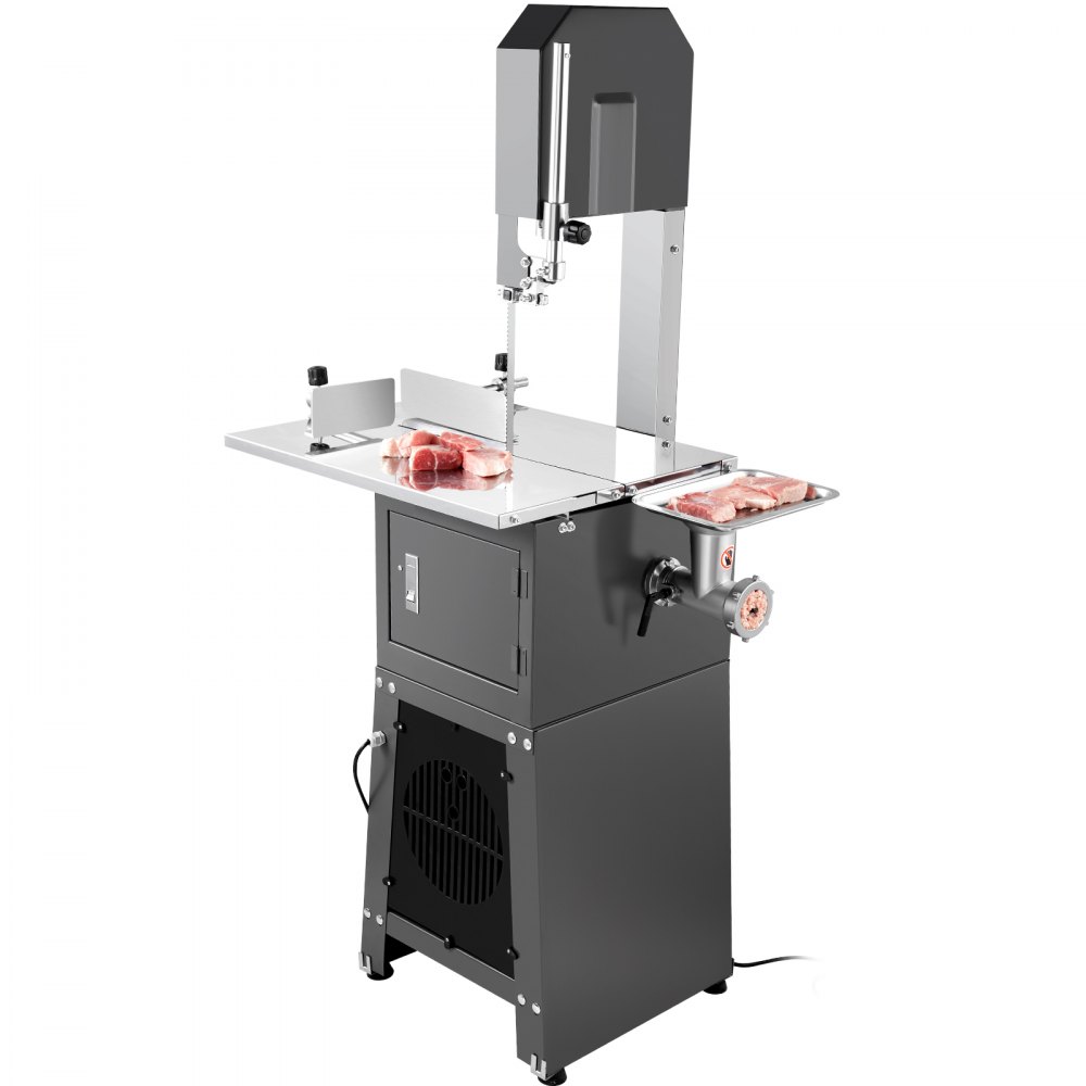 VEVOR Commercial Electric Meat Band Saw, 850 W Vertical Bone Saw, 380 x 485 mm Workbench, Bone Cutting Machine, Frozen Meat Cutter with Blade for Ribs, Pork