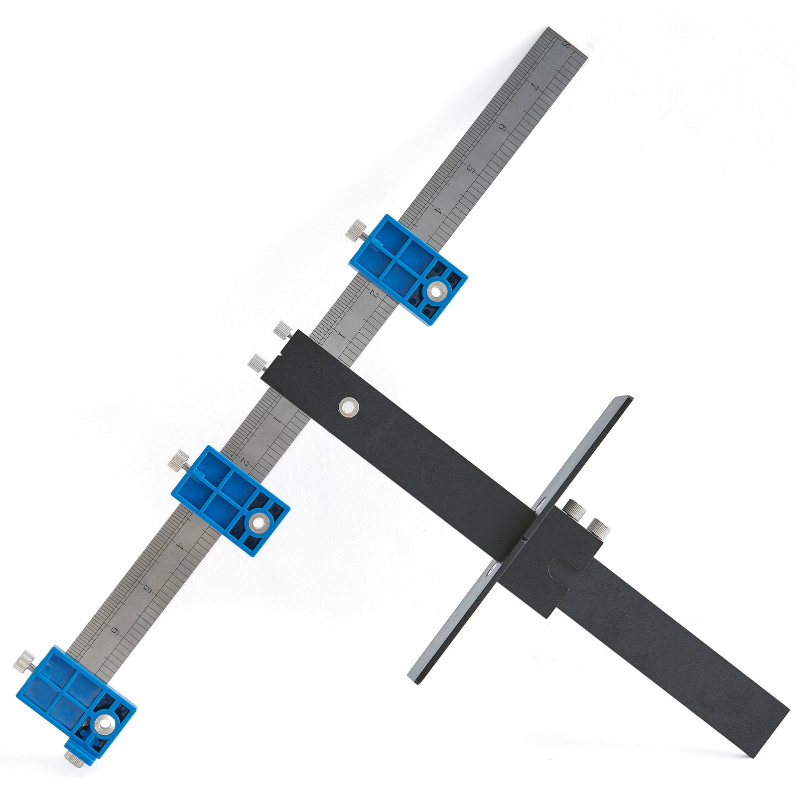 VEVOR Schrank Hardware Jig Einstellbare Punch Locator 0–25 cm Vertikal, Kabinett Hardware Jig 0–20 cm Horizontal Bohrführung Punch Locator Aluminiumlegierung + Edelstahl Drill Punch Locator