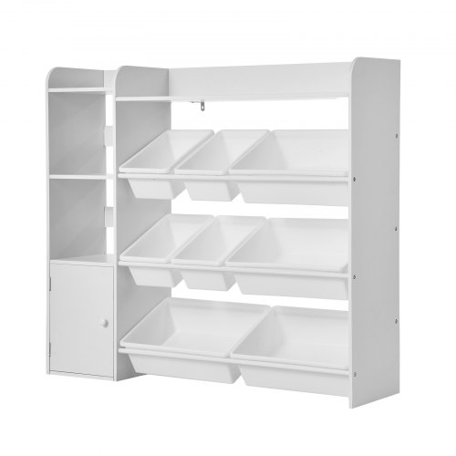 VEVOR Spielzeugaufbewahrung Bcherregal Spielzeugregal, 4-stckige multifunktionale Ablage mit 8 flexiblen Kunststoffbehltern, Schrank fr Schlafzimmer Klassenzimmer Kinderzimmer wei | VEVOR DE VEVOR Spielzeugaufbewahrung Bcherregal Spielzeugregal, 4-stckige multifunktionale Ablage mit 8 flexiblen Kunststoffbehltern, Schrank fr Schlafzimmer Klassenzimmer Kinderzimmer wei | VEVOR DE