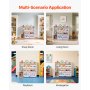 VEVOR Spielzeugaufbewahrung Bücherregal Spielzeugregal, 4-stöckige multifunktionale Ablage mit 8 flexiblen Kunststoffbehältern, Schrank für Schlafzimmer Klassenzimmer Kinderzimmer weiß