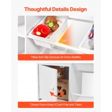 VEVOR 4-stöckiges Spielzeugregal Bücherregal mit 8 Kunststoffbehältern Weiß