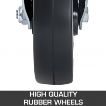 VEVOR Lenkrollen aus Polyurethan, 8 Zoll Eisenkern, Lenkstangenrollen mit Doppelfeststellbremse, verstellbare Füße, Tragfähigkeit 1100 lbs/500 kg pro Rad, 4er Pack