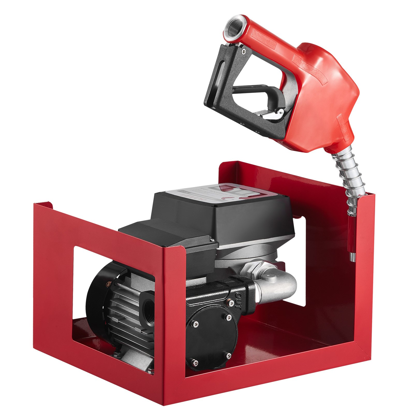VEVOR Kraftstofftransferpumpe, elektrische Diesel-Transferpumpe, 60L/min, mit Durchflussmesser, automatisch abschaltender Kraftstoffdüse, 2 Schläuchen, 13,7m Förderhöhe, für Kerosin, Biodiesel