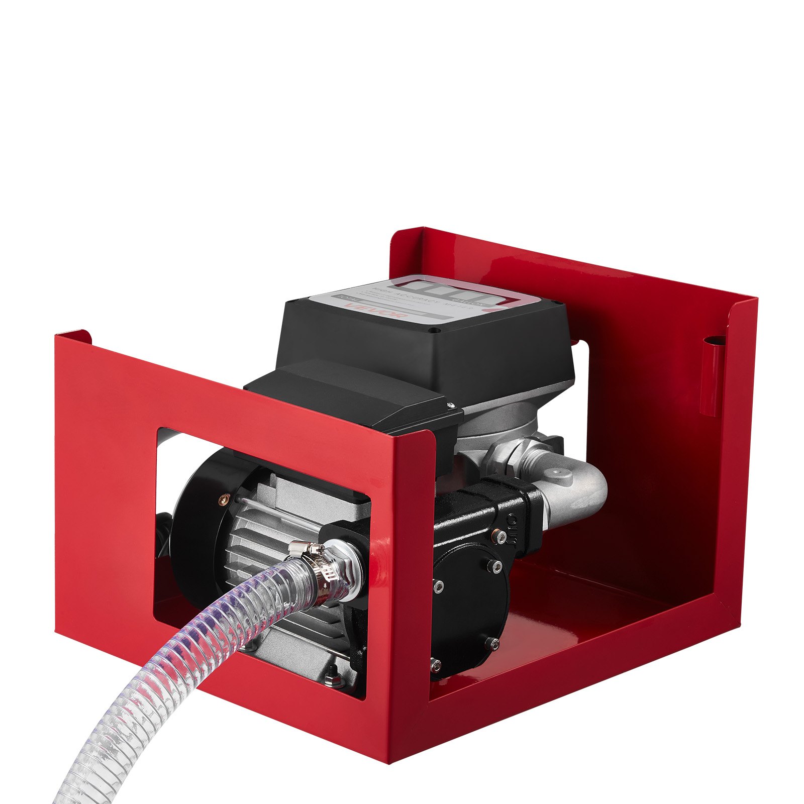 VEVOR Kraftstofftransferpumpe, elektrische Diesel-Transferpumpe, 60L/min, mit Durchflussmesser, automatisch abschaltender Kraftstoffdüse, 2 Schläuchen, 13,7m Förderhöhe, für Kerosin, Biodiesel