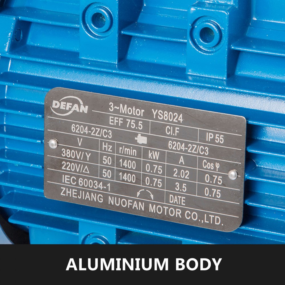 Elektromotor 3-phasig 0,75kw 400v 1500rpm Wechselstrom Aluminium B3 Hot Great