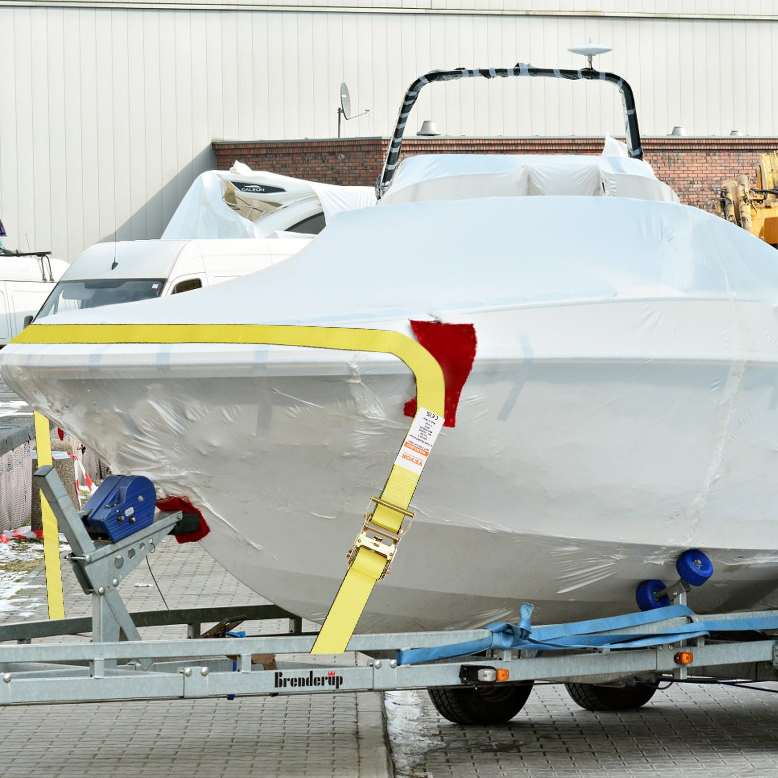 VEVOR 8er-Pack Spanngurte mit Ratsche, 2362,31kg, 5,08 x 38,1 cm, robust für Fracht