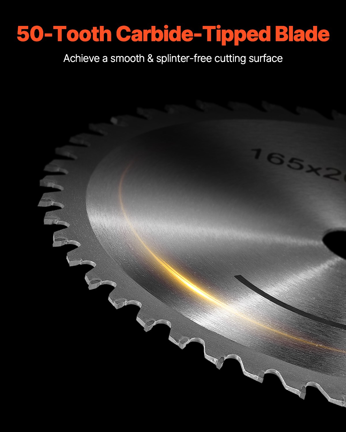 VEVOR Tauchsäge, 165,1 mm, Tauchkreissäge, Handkreissäge mit 50-Zahn-Hartmetallsägeblatt, 0-45° Winkeleinstellung, 57 mm Schnitttiefe, für Holz, Kunststoff, Metall, (Führungsschiene NICHT inkl.)