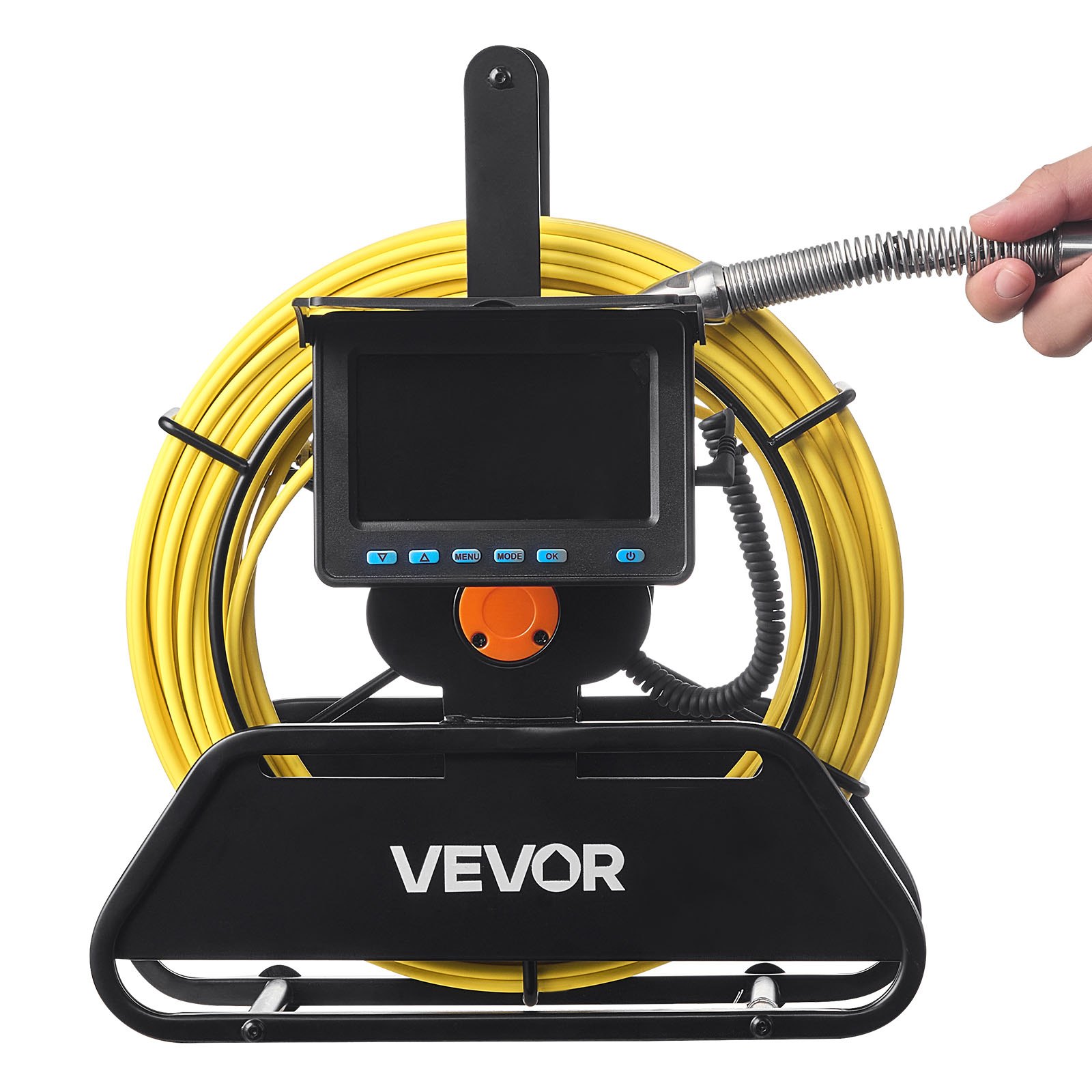 VEVOR Kanalkamera, 50 m, selbstnivellierende Rohrkamera mit 4,3-Zoll-HD-Bildschirm, IP68 wasserdicht, mit Beleuchtung (12 LEDs & 16-GB-Speicherkarte) für Abwasserleitungen & -rohre