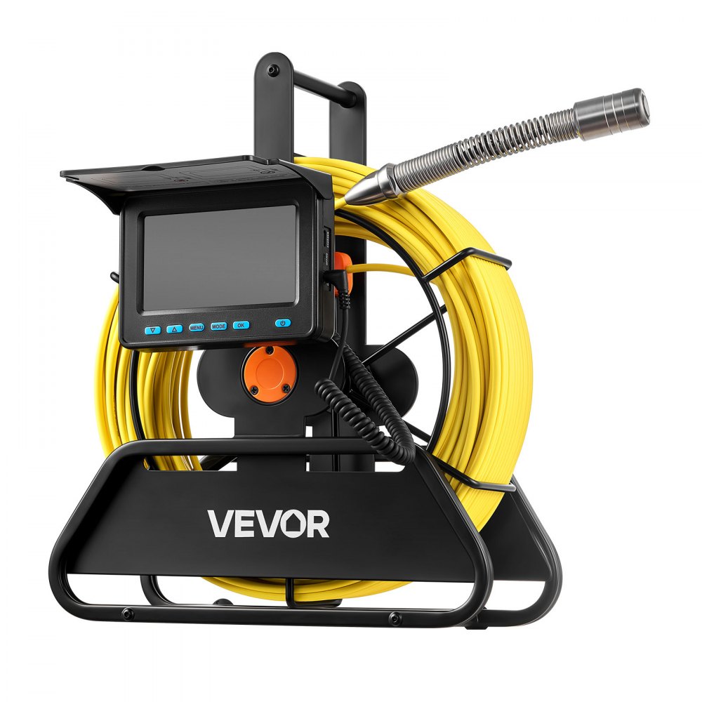 VEVOR Kanalkamera, 30 m, selbstnivellierende Rohrkamera mit 4,3 Zoll-HD-Display, wasserdichte (IP68) Inspektionskamera mit Beleuchtung (12 LEDs & 16-GB-Speicherkarte) für Abwasserleitungen & -rohre