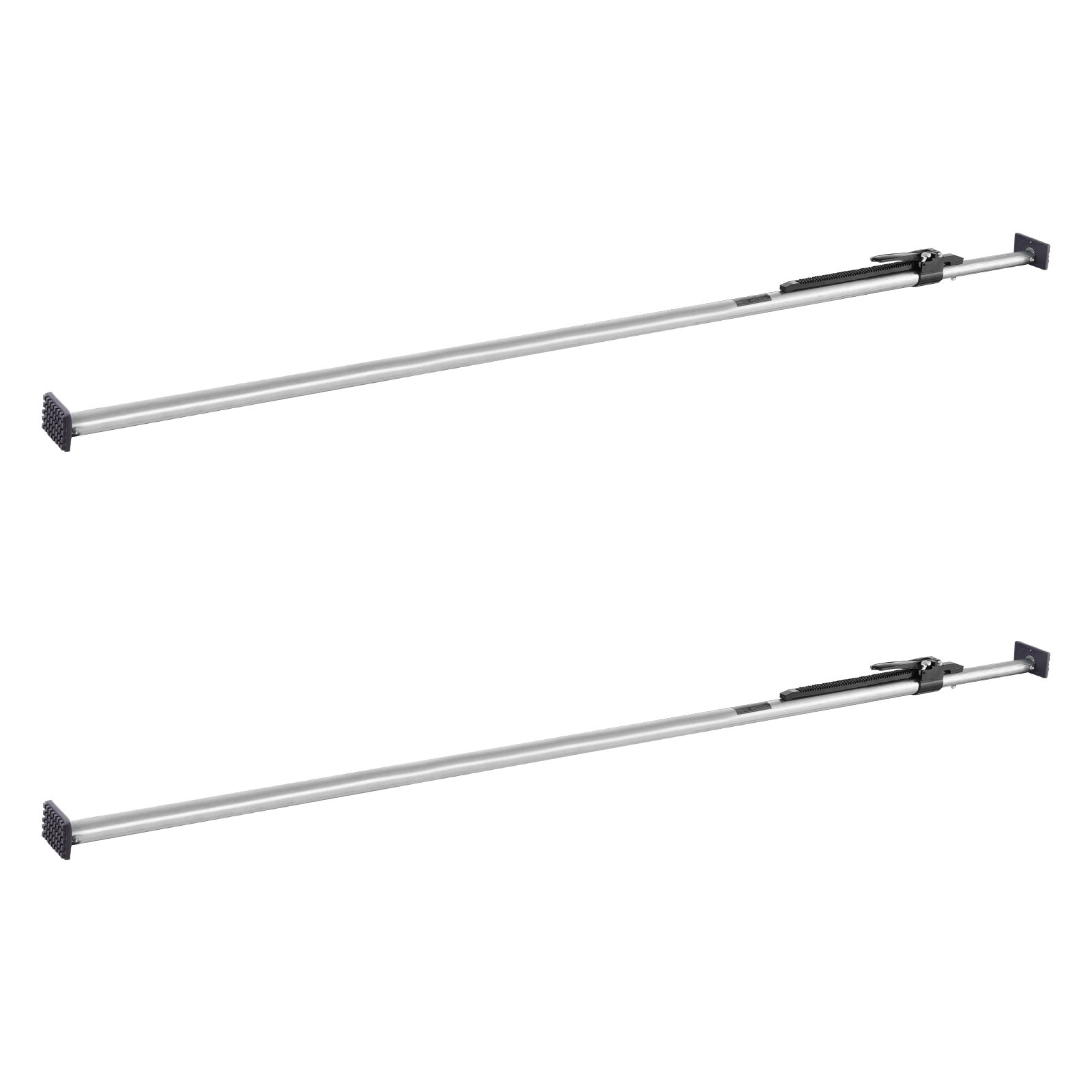 VEVOR 2 x Cargo Bar Ratschen Ladestange verstellbar 2261-2641 mm, Ladeflächenstange Ladestabilisator aus Stahl mit rutschfesten Fußpolstern, ausziehbare Stützstange für Pickup Trucks SUV Minivan