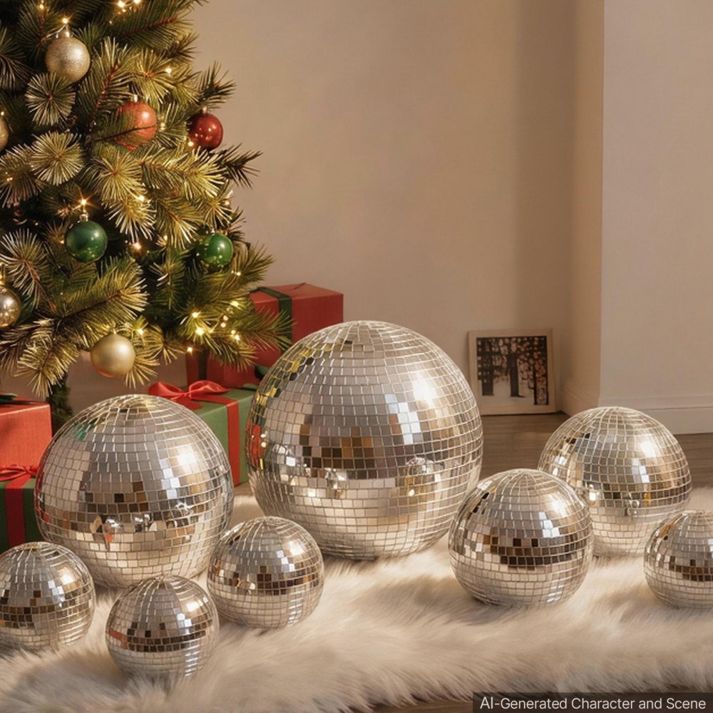 VEVOR Spiegelkugel Discokugel Mirrorball 10/15/20/30 cm 8 Stk. Aufhängering, für Party- & Heimdekoration DJ Tanzclub, Equipment für Lichteffekte & Partybeleuchtung, 360°-Reflexion, Wiederverwendbar