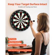 VEVOR Dartscheibe 450 mm, Sisalfaser-Dartboard mit klammerfreiem Bullseye, Blade-Draht & drehbarem Zahlenring, für Party- & Spielzimmer zu Hause (Darts nicht im Lieferumfang enthalten)