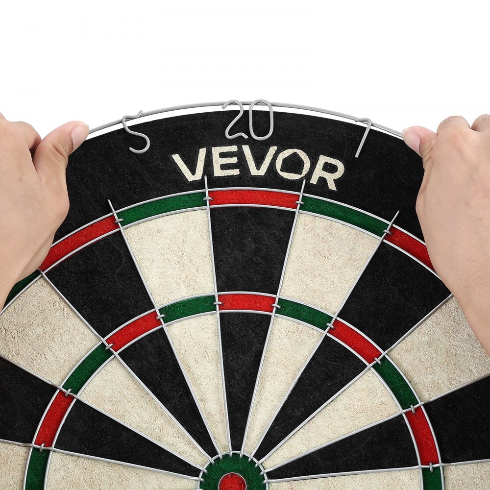 VEVOR Dartscheibe, mit 6 Dartpfeilen & Punktezähler, selbstheilendes Dartboard aus Sisalfasern mit klammerfreiem Bullseye & drehbarem Zahlenring, für Partys & Spielzimmer zu Hause