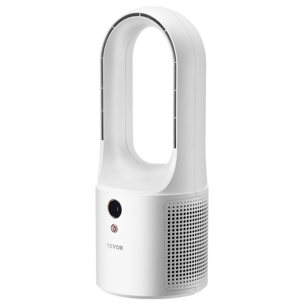 VEVOR Tischventilator ohne Flügel, 33 cm tragbarer Ventilator, 6-Gang-USB-Kühler, leiser Turmventilator mit Tastensteuerung, LCD-Digitalanzeige, für Schlafzimmer (Batterie NICHT enthalten)