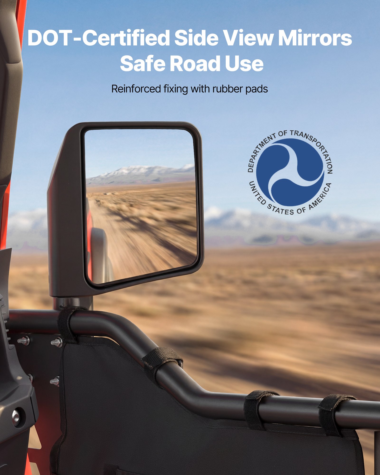 VEVOR Röhrentüren 4-türig, Kompatibel mit Jeep Wrangler JL (18–26) & Gladiator JT (20–26), Offroad-Halbtüren aus Stahl (Vorne & Hinten) mit DOT-zertifizierten Außenspiegeln Seitentaschen Schwarz