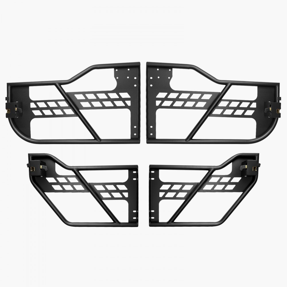 VEVOR Jeep tubular doors made of reinforced steel tubing (4-door) in hunting style with DOT-certified side mirrors. Jeep doors for 2018-2024 Jeep Wrangler JL and 2020-2024 Jeep Gladiator JT.