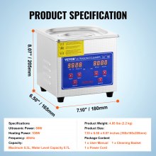 Vevor Ultraschallreiniger 1,3 l Ultraschallreiniger professionell digitale Ultraschall-Anzeige