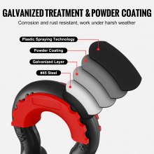 VEVOR 2er-Pack 3/4 Zoll D-Ring-Schäkel mit 7/8 Zoll Schraubstift, Bruchfestigkeit 62832 lbs