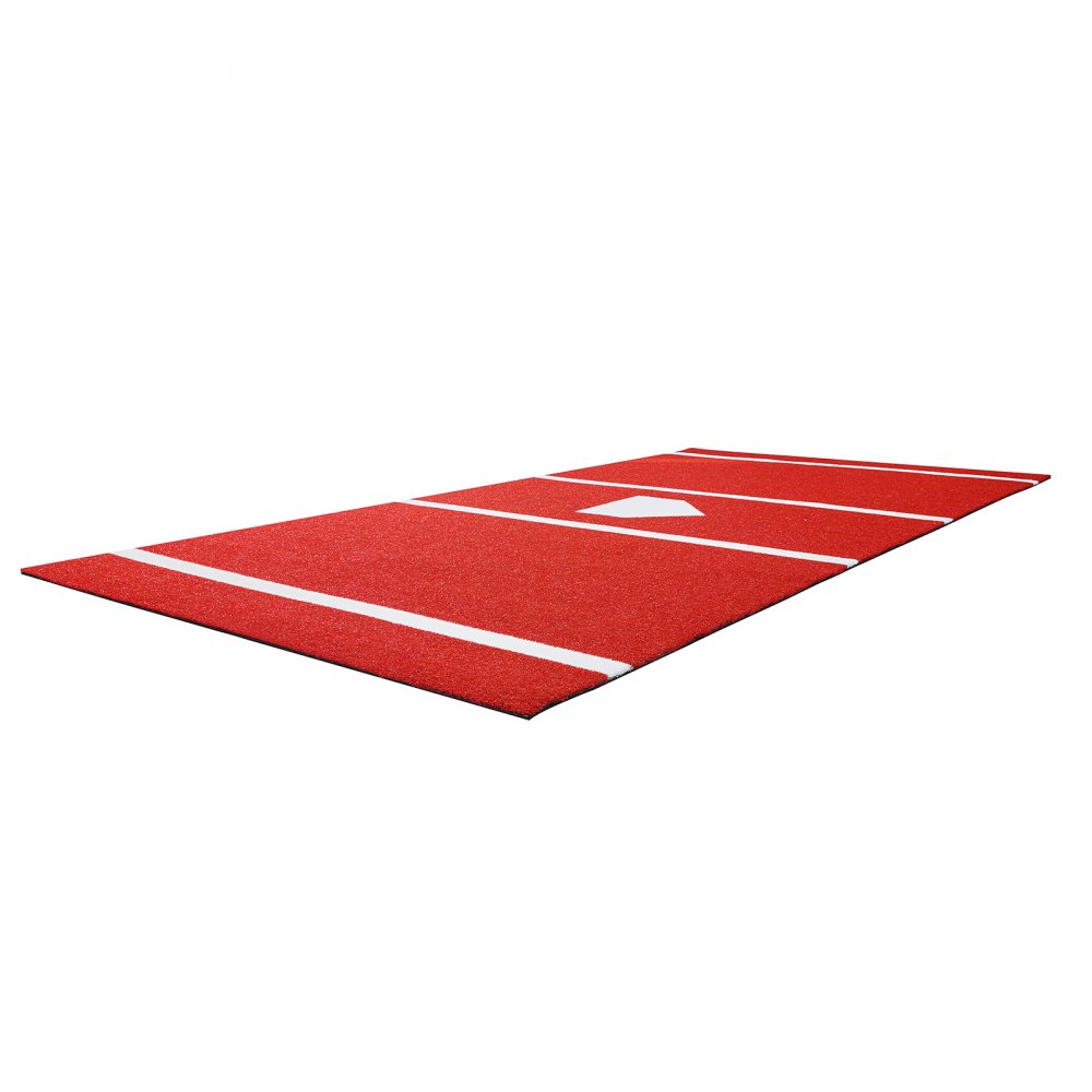 VEVOR Baseball-Schlagmatte Trainingsmatte (366 x 183 cm) Trainingspad Schlagkäfigmatte, Baseballmatte mit Home Plate &  Anti-Fade-Rasen, tragbare Trainingshilfe Softballmatte Outdoor, Rot