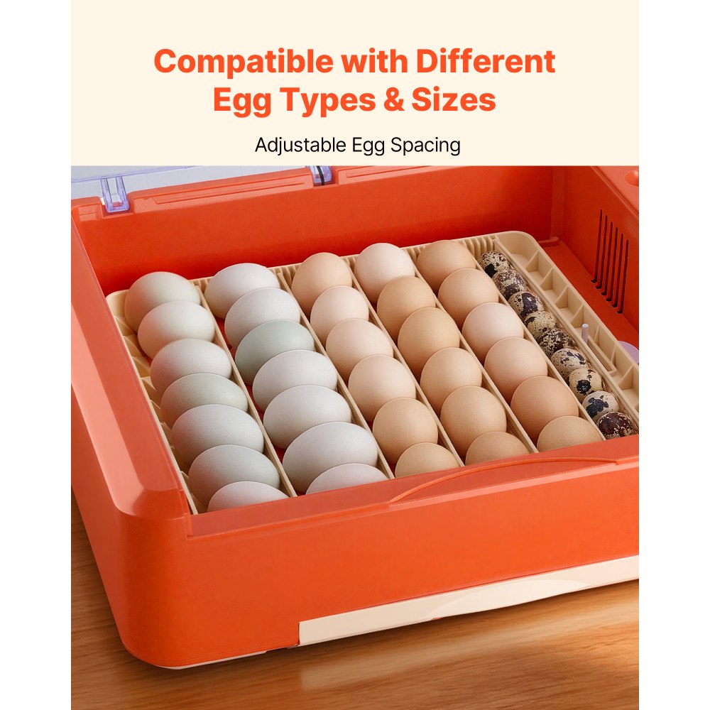 VEVOR 36 Egg Incubator, Automatic Egg Turner with LED Candler & Water Tray, Temperature & Humidity Control, 360° View Clear Window, Poultry Eggs Incubators for Hatching Chicks Ducks Goose Quails