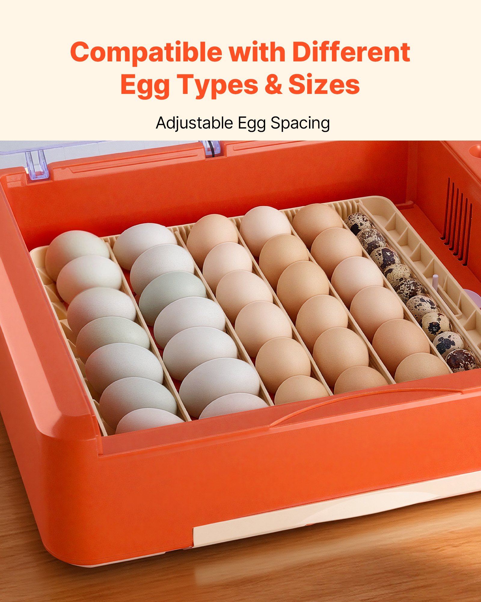 VEVOR 36 Egg Incubator, Automatic Egg Turner with LED Candler & Water Tray, Temperature & Humidity Control, 360° View Clear Window, Poultry Eggs Incubators for Hatching Chicks Ducks Goose Quails