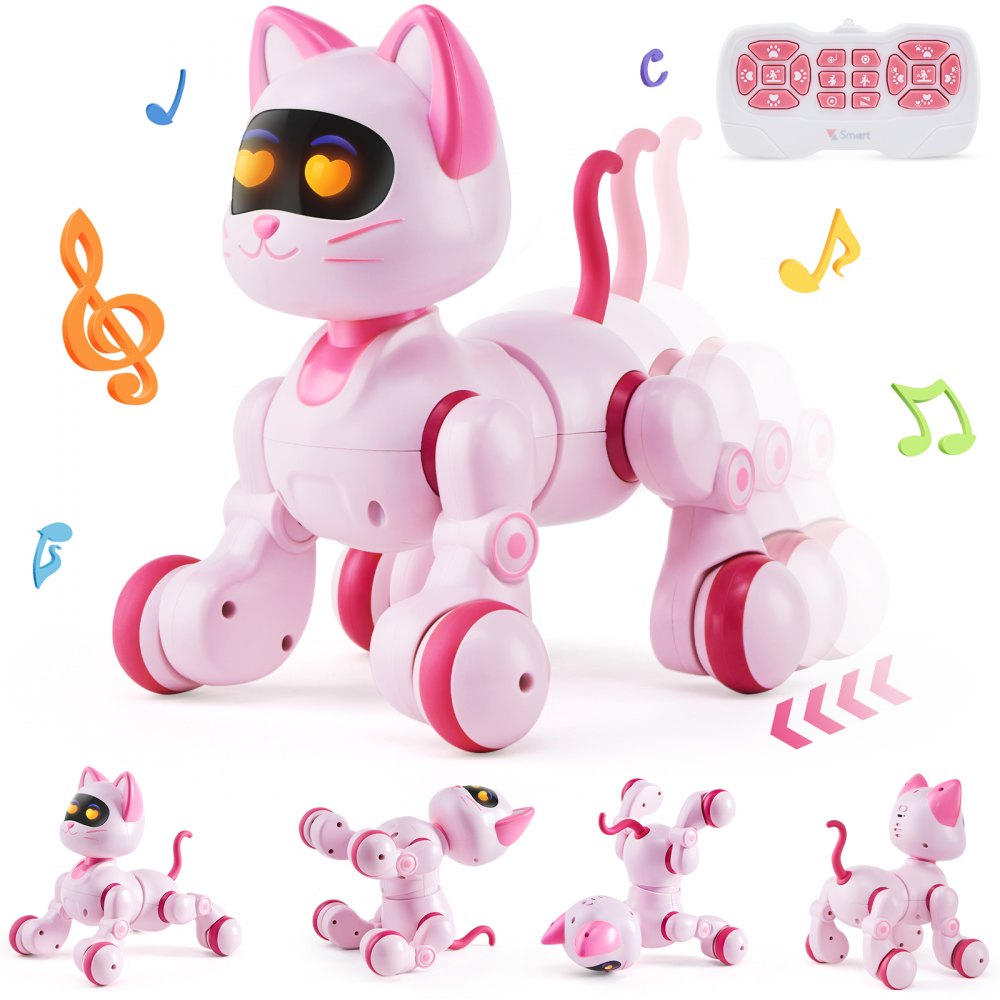 VEVOR RC Roboter Katze Spielzeug Sprechen Tanzen Touch Fernbedienung 21x18x22cm