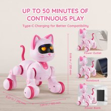 VEVOR RC Roboter Katze Spielzeug Sprechen Tanzen Touch Fernbedienung 21x18x22cm