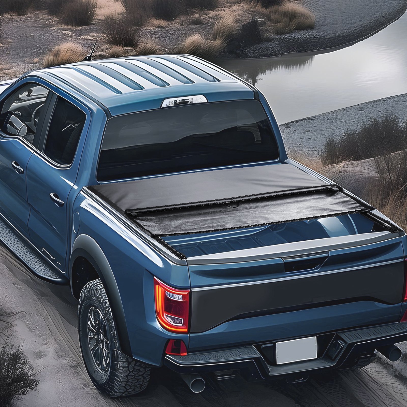 VEVOR Ladeflächenabdeckung, Rollbare Ladeflächenabdeckung, Kompatibel mit Ford F-150 Styleside-Ladefläche 2009-2024, für 16,7 x 16,4 m große Ladefläche, Weiches PVC-Material, 100 % Ladeflächenzugang