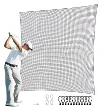 VEVOR Golfnetz, 310 x 310 cm Golf-Übungsnetz, Indoor-Schlagnetz für Golf, Baseball, Hockey, Fußball, Strapazierfähiges DIY-Ballnetz aus Nylon, für Fahrtrainingsschwung im Hinterhof (nur Netz)