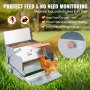 VEVOR Futterautomat 11kg Kapazität Hühnerfutterautomat aus verzinktem Stahl Automatische Geflügel-Futterspender mit Magnetverschluss Futterspender Geflügelfutterautomat Futtertrog