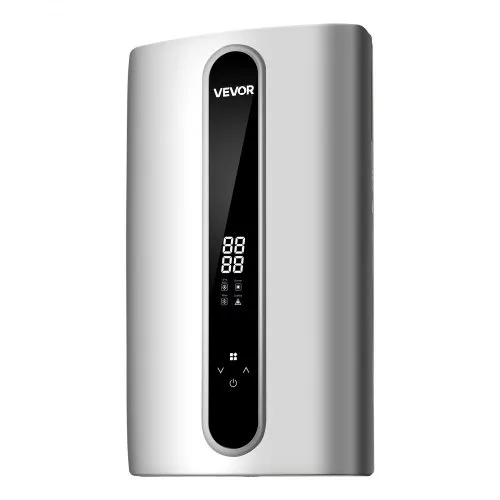 VEVOR Elektronischer Durchlauferhitzer 18/21/24 kW 3-Phasig Wassererhitzer, Warmwasserbereiter für Dusche Bad & Küche, ABS-Gehäuse, Aluminiumguss-Heizelement, 30-55°C Einstellbar, LED-Touch-Steuerung
